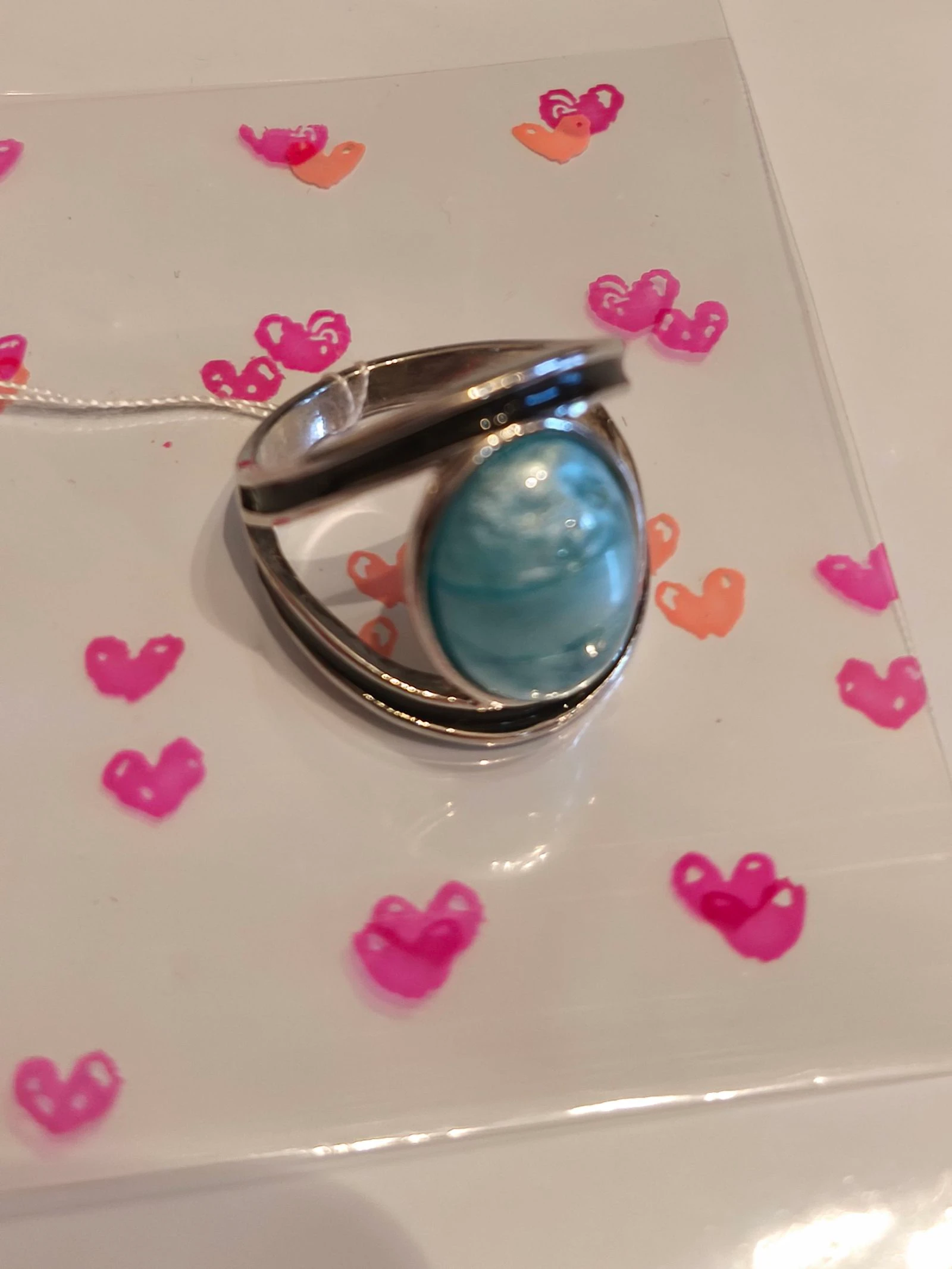 Bague Acier inoxydable pierre de lune Taille 9